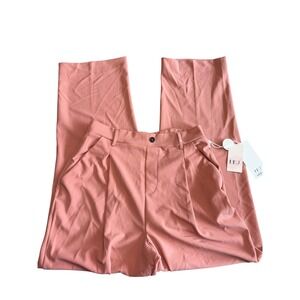 BBJ Los Angeles Wide Leg Trousers High Waist Career‎ Pants Pink Size L